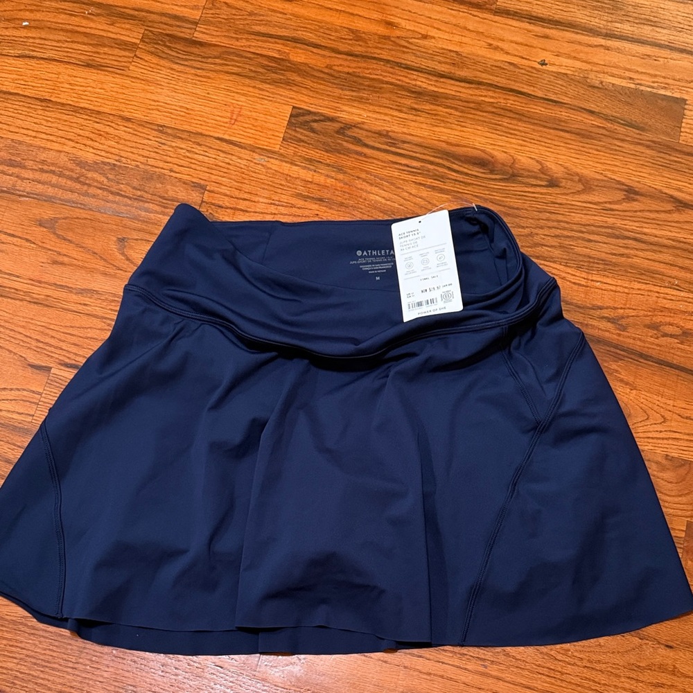 NWT Athleta Women's Dark Blue active tennis Skort 15.5